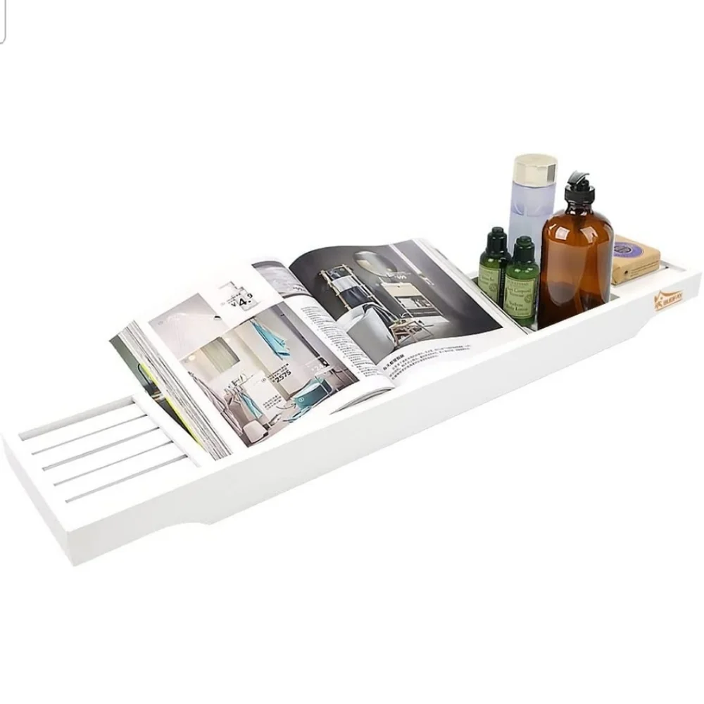 Bamboo Bathtub Organizer Bathroom Caddy